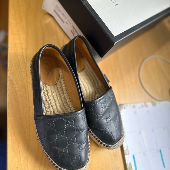 Guccissima leather Black Platform SlipOn Espadrilles sz 6/36 Comes with box - Picture 3 of 6